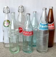 🔴 1L Glasflaschen Coca Cola Fanta Sinalco Canada Dry – 70er