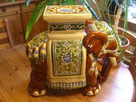 Vintage Keramik Elefant, Pflanzentisch, unikat Handarbeit