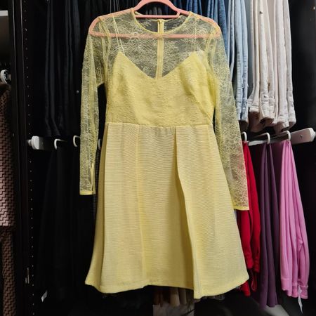 Sandro Long Sleeve Dress Yellow