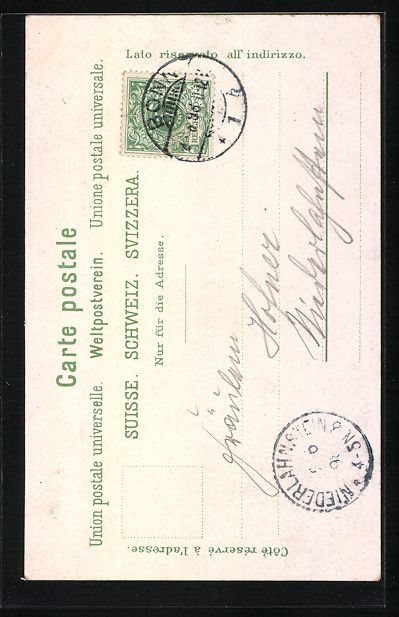 Cartoline postali: Litho Zürich, Ortsansicht vom Stadthaus – Usato da Berlin venduto da bartko-reher 1