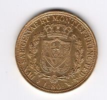 (444) Sardinien, 80 Lire, 1826 L, top