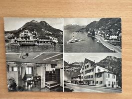 Postkarte Gersau Gasthaus Schwert Seeterrasse Fischerstube