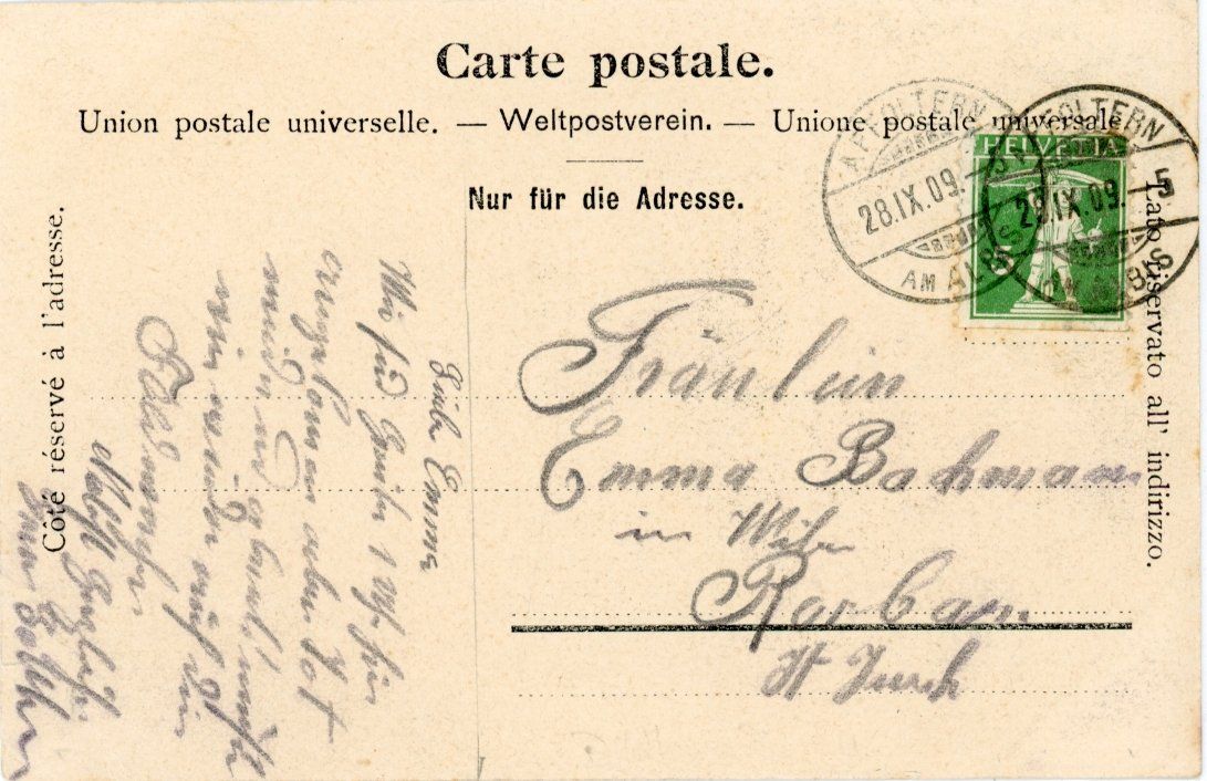 Cartoline postali: Affoltern a. Albis  ZH       um 1909 – Usato da Brig venduto da Valcards54 1