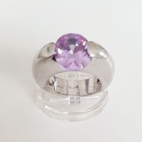 Ring 925 Silber mit lila Stein Gr 17.3 mm