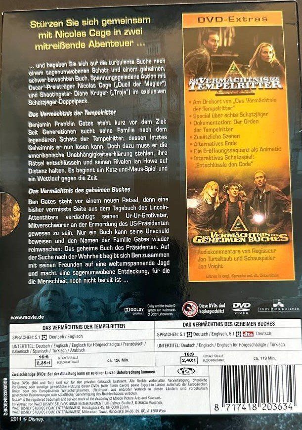 Tutti i DVDs: Nicolas Cage - Schatzjäger Doppelpack & Letzter Tempelritter – Usato da Beringen venduto da Mantafisch1 3