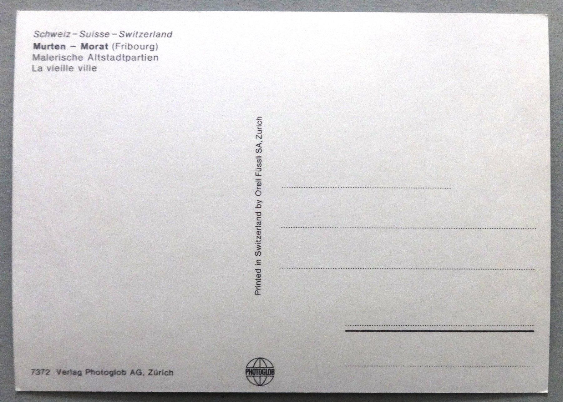 Cartoline postali: Murten - Morat – Usato da Fétigny venduto da Billy2miny 1