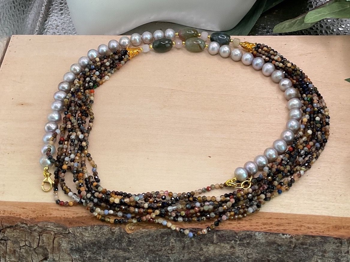 Catenine: Super Collier mit Achat und Süsswasserperlen – Nuovo (secondo la descrizione) da Luzern venduto da S.Kern01 1
