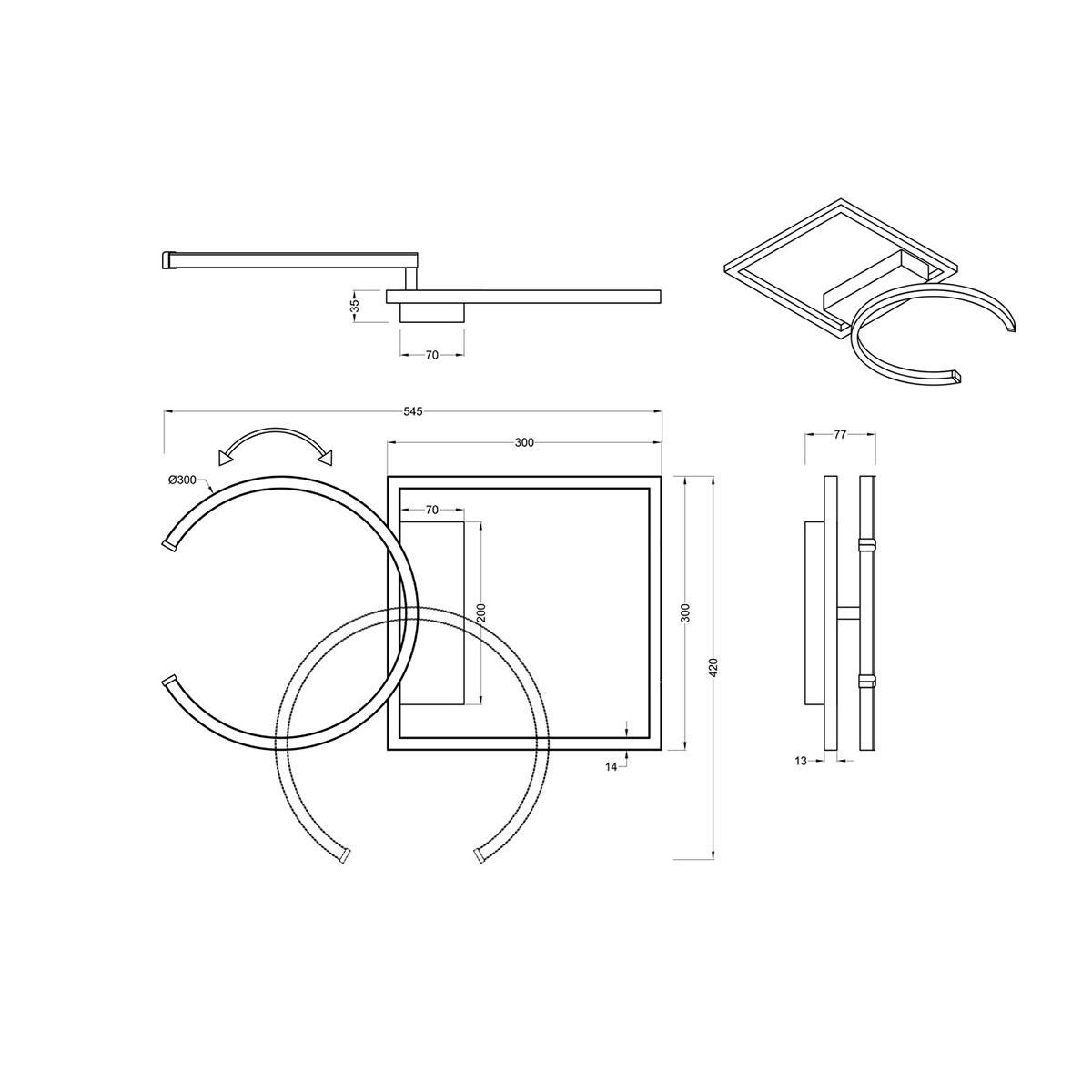 Lampadari & plafoniere: LED Deckenleuchte, Weiss, 54 cm x 42 cm – Nuovo (secondo la descrizione) da Kreuzlingen venduto da Smart-Light 7