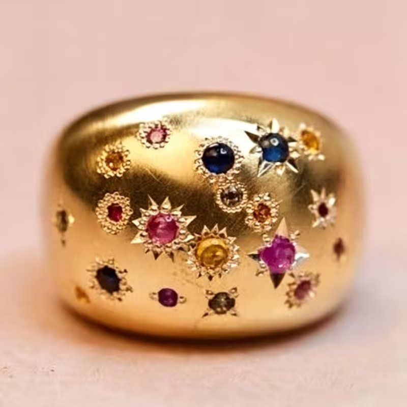 Ringe: Coctail Ring NEU Multicolor goldig – Neu und originalverpackt aus Bern von Miraitrading 1