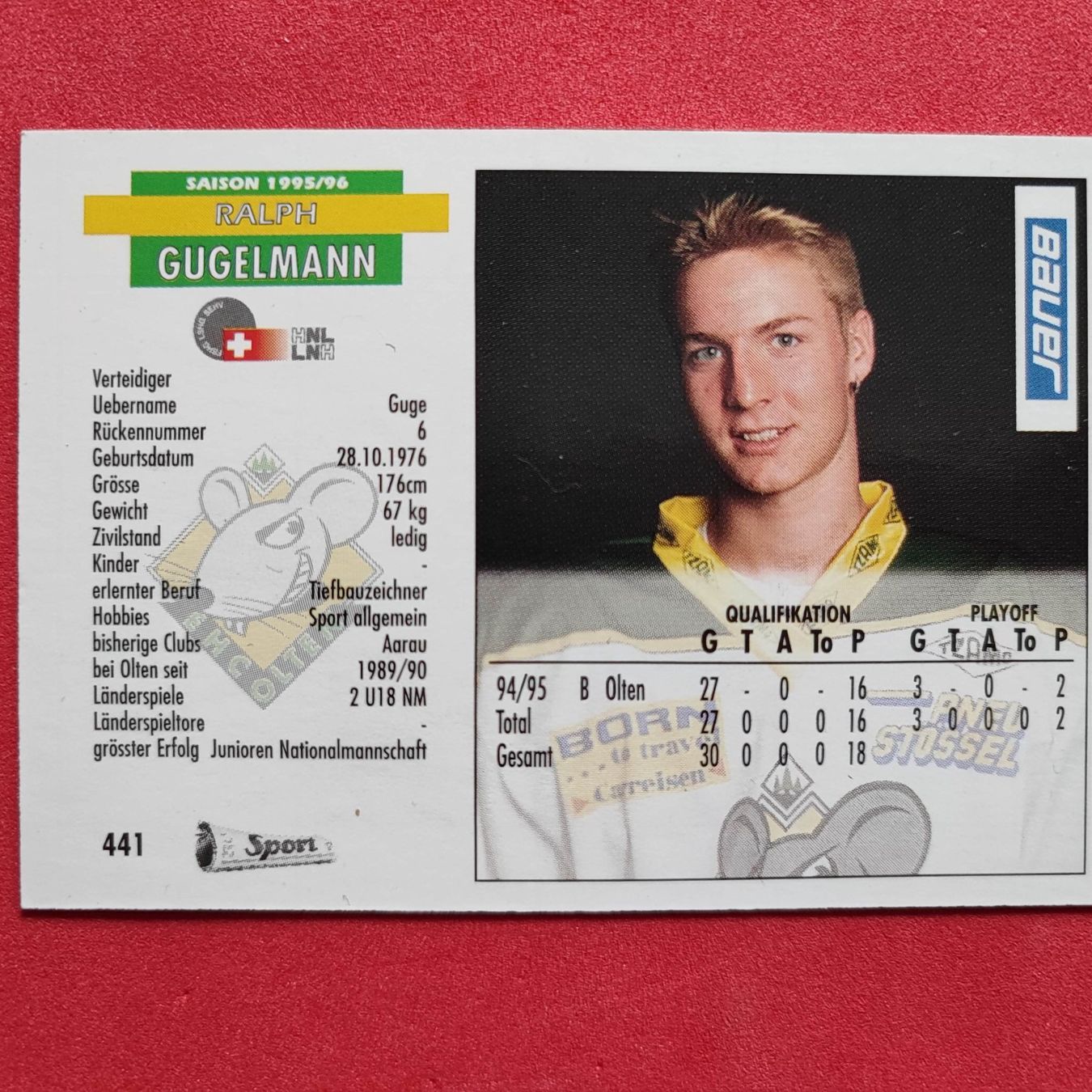 Sammelbilder & Trading cards: Ralph Gugelmann - EHC OLTEN - 1995/96 – Gebraucht aus Dübendorf von kb86_MOVIE 1