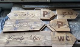 Holz Wegweiser Set Hochzeit Beschilderung neuwertig