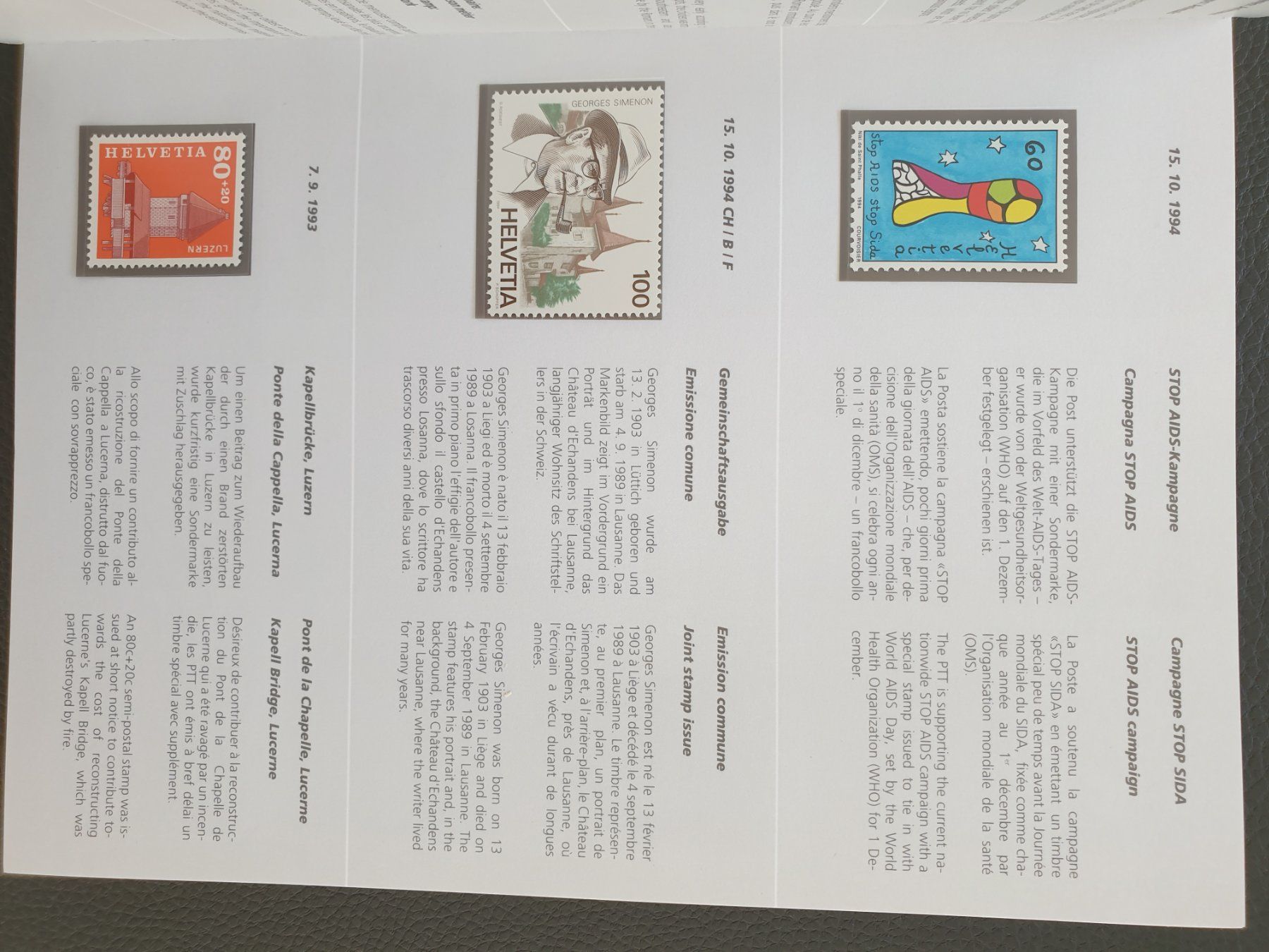 Alle Briefmarken: Jahresbuch CH Briefmarken 1994 postfrisch Top – Neu (gemäss Beschreibung) aus Frauenfeld von Kasico 7