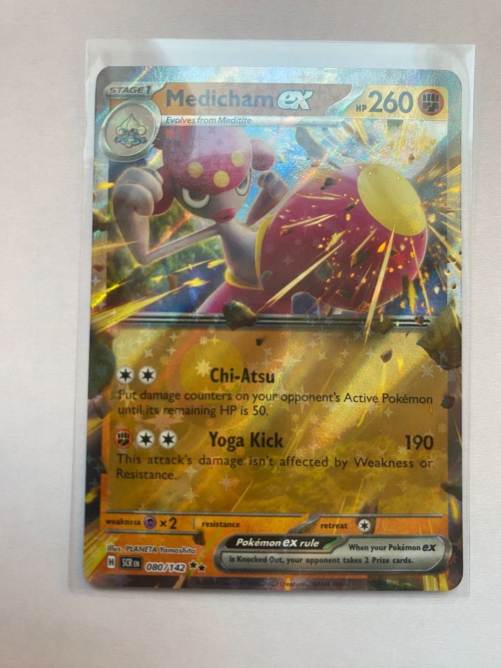 Pokémon Sammelbilder & Trading cards: Pokemon Medicham EX 080/142 Stellar Crown EN – Neu (gemäss Beschreibung) aus Weingarten-Kalthäusern von McGmavlo