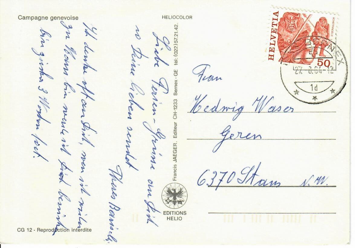 Cartoline postali: Bernex – Usato da Hochdorf venduto da Ziegel-16 1