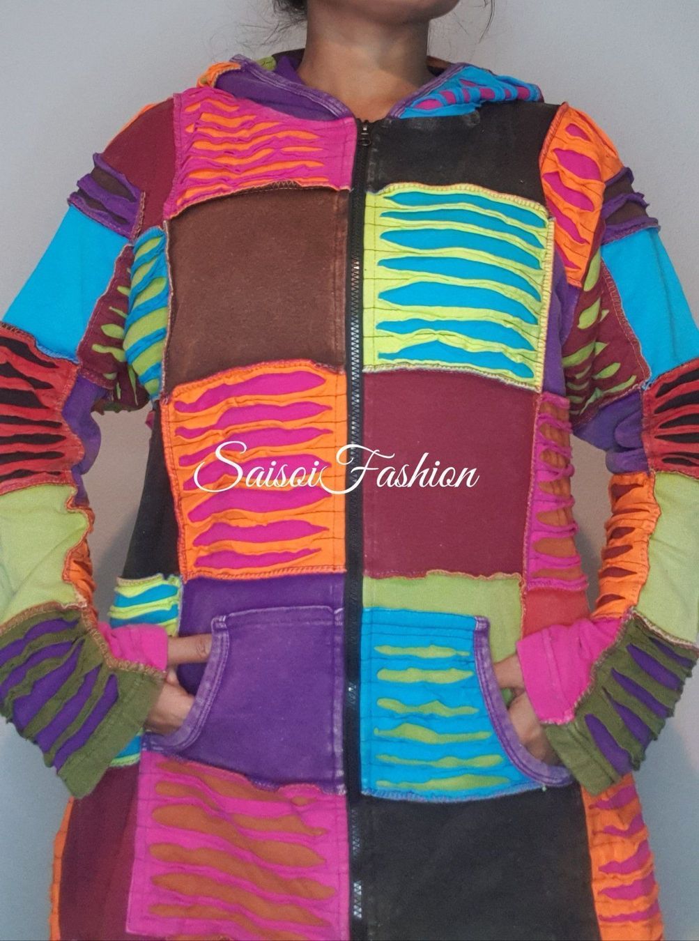 Cappotti: Winter Herbst Goa Hippie Ethno Patchwork Mantel XS-XL – Nuovo e nell'imballaggio originale da Ebmatingen venduto da SaisoiFashion 4