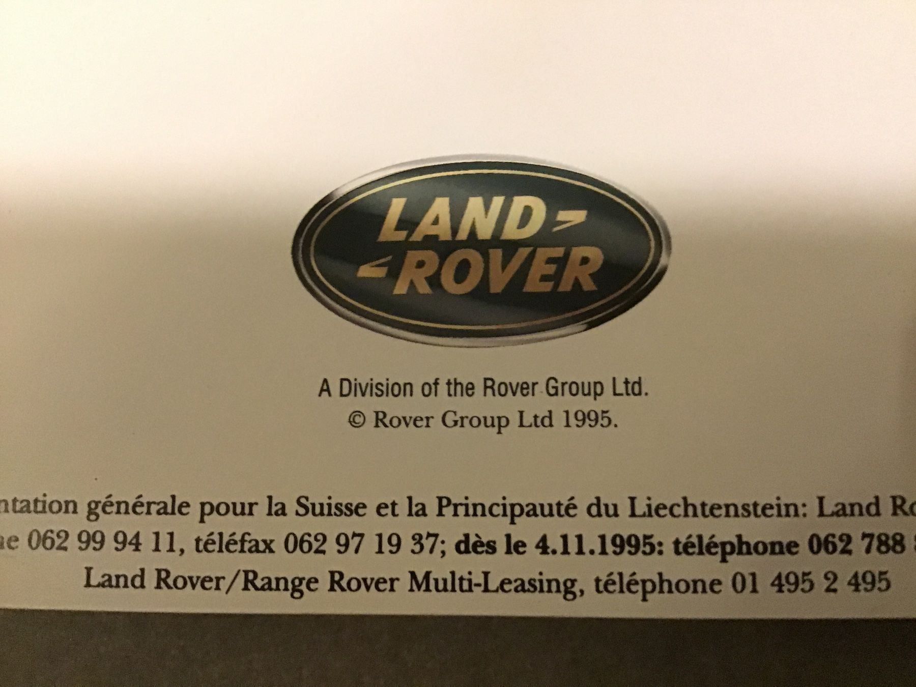 Rover Documenti: Range Rover Verkaufsprospekt 36 S. 1995 – Usato da Scherzingen venduto da Starseller62 9