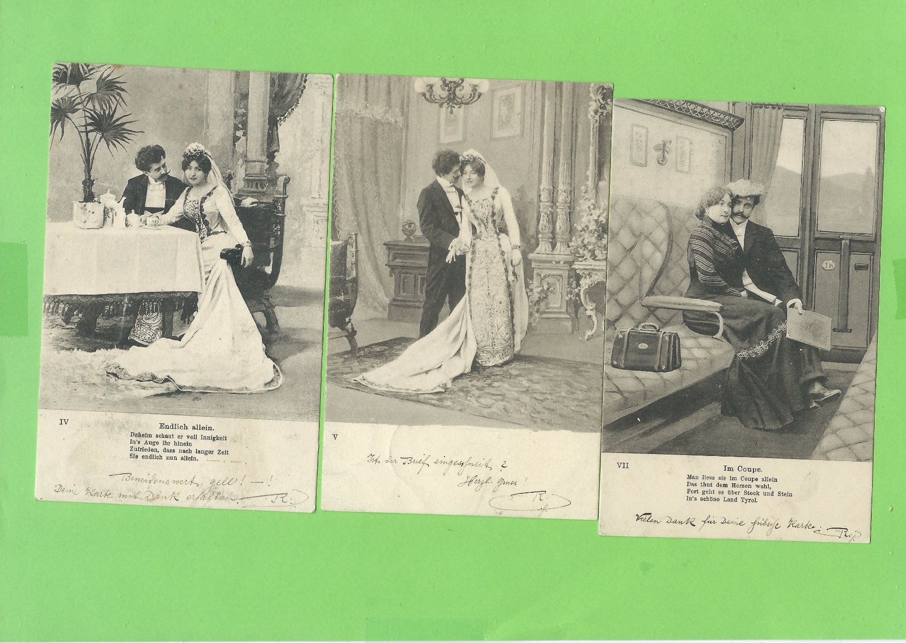 Cartoline postali: Antike Hochzeit Postkarten Sammlung 6 St., Schweiz ca. 1902 – Usato da Zürich venduto da t24_de