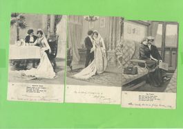 Antike Hochzeit Postkarten Sammlung 6 St., Schweiz ca. 1902