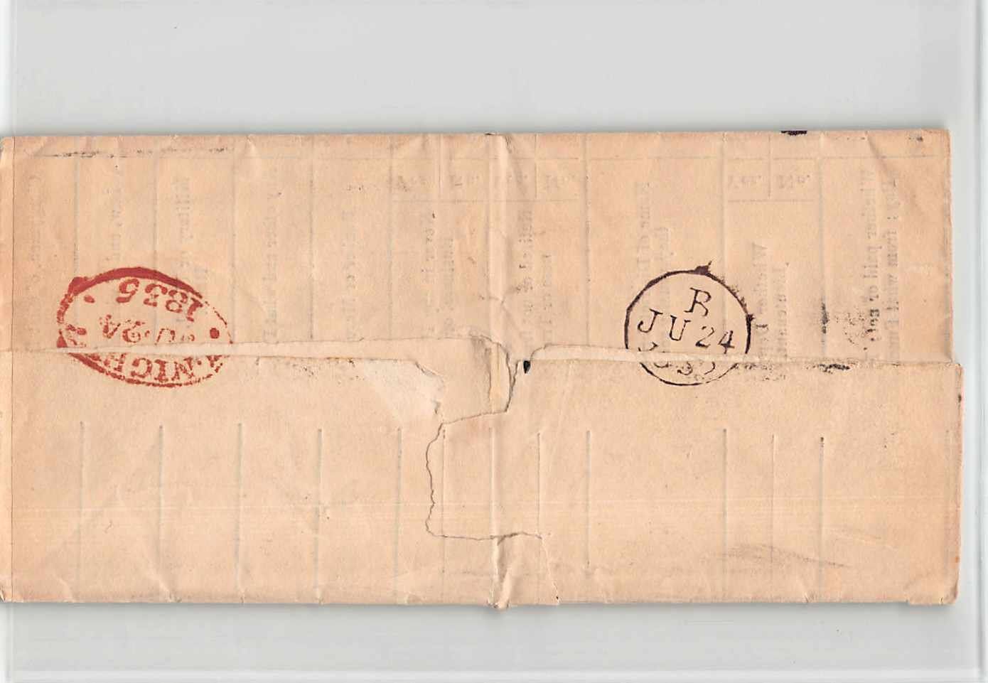 Tutti i francobolli: Brief von 1836 mit diversen STEMPELN - selten !!! – Usato da Lufingen venduto da philatelieshop 1