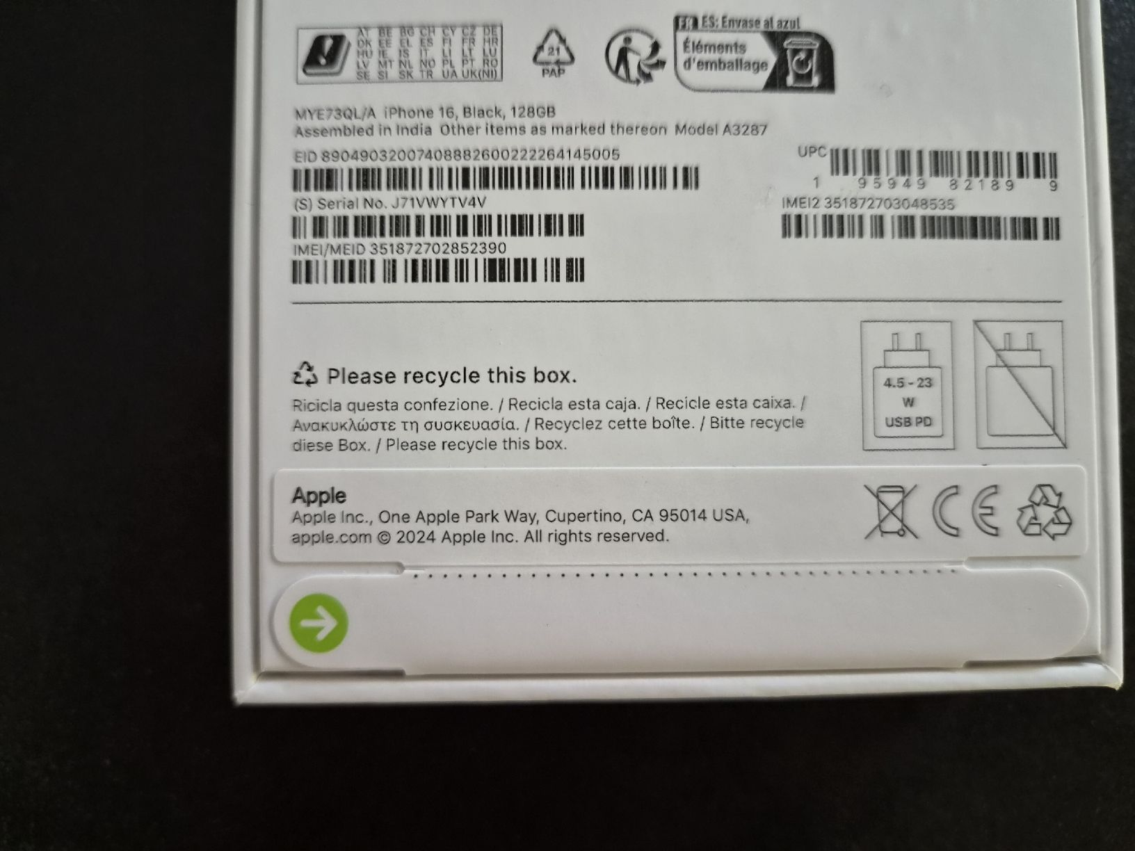 Apple Portables: iPhone 16 Black, 128 GB Neu & Ungeöffnet – Neuf avec emballage d'origine à Thun par element23 3