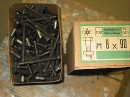 Alte Schrauben M8 x 90 SW14 NOS