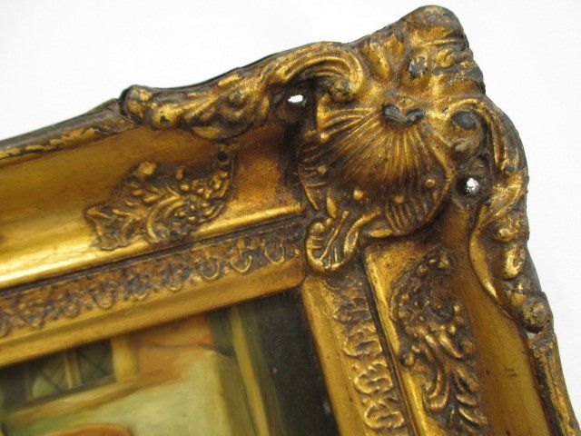 Gemälde: Ölgemälde Hühnerstall Gemälde im Barock Gold Prunkrahmen – Gebraucht aus Wetzikon ZH von freeze66north 3