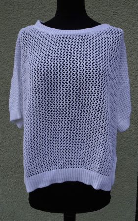 Riani Shirt T-Shirt Strick Netzoptik weiss Gr 40