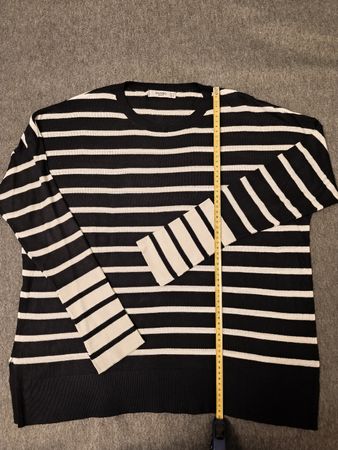 Pull Mango Basics rayé noir/blanc, taille M