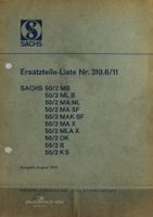 ERSATZTEIL LISTE | SACHS-MOTOREN-SERIE 50M/D/S | AB 08.1970
