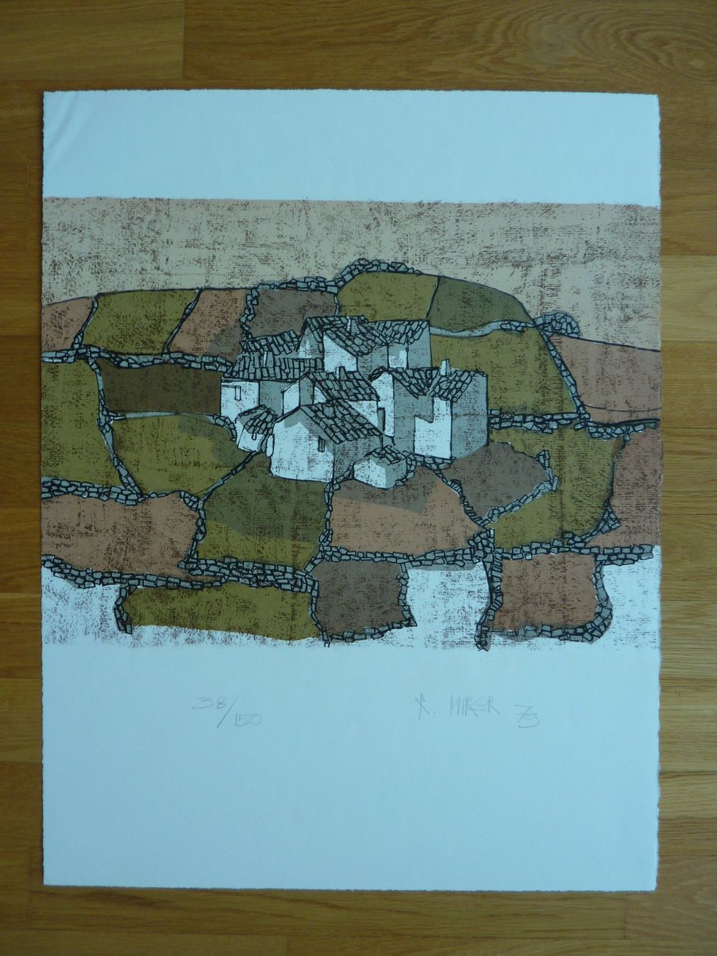 Grafica & Litografie: R. Mirer Litho  "Das Bündnerdorf" 1979  Fr. 460.- – Usato da Zürich venduto da Aetna14