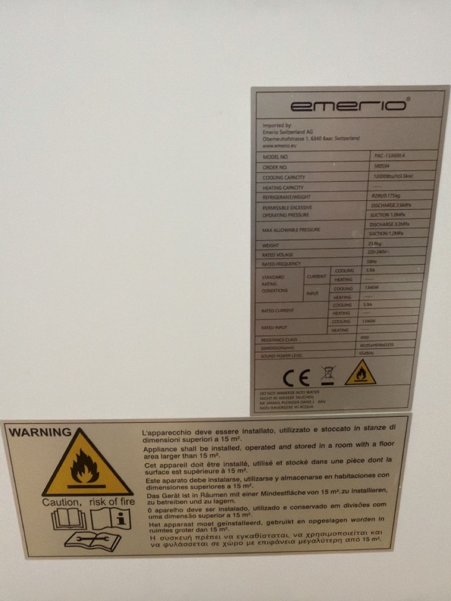 Condizionatori: Emerio 12000 btu defeckt – Usato da Volketswil venduto da eris2015 1