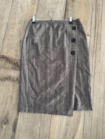 Jupe crayon élégante marron Caroll, taille haute T.38