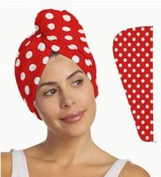 Haar Trocknungstuch rot-weiss Polka dot - 81649