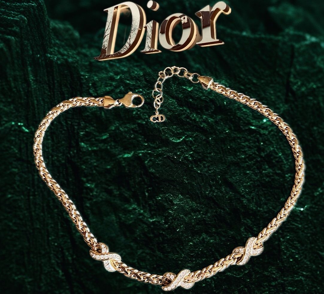 Dior Catenine: Collier Dior plaqué or zirconium  Vintage – Usato da Pont (Veveyse) venduto da pil_k9jp 1