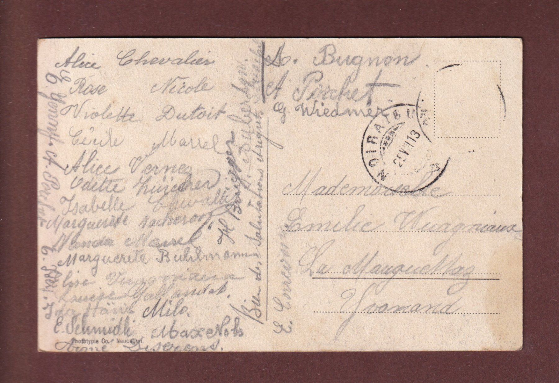 Cartoline postali: GORGES DE L'AREUSE - 1913 – Usato da Pully venduto da nicecards-shop 1