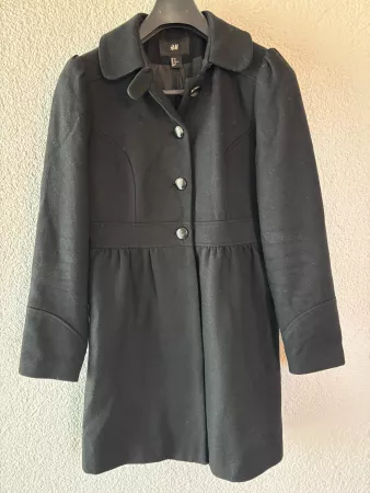 H&M Wintermantel, schwarz, Grösse 42 - zeitlos & warm!