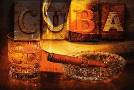 Blechschild-CUBA HAVANNA ZIGARRE&COCKTAI