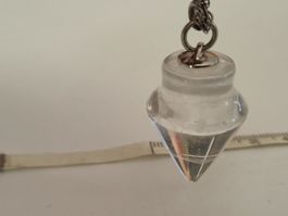 Pendel Kristall Anhänger mit Kette Silber 925  Antik Unikat