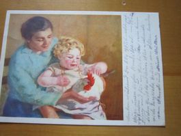 No 12 Postkarte Pro Juventute Dame mit Kind 1930