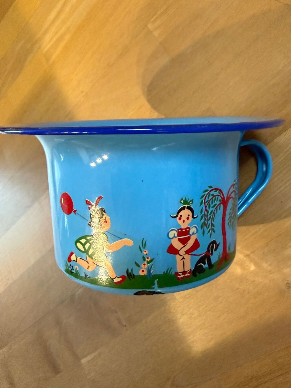 Pentole: Nachttopf Kinder Email vintage alt blau – Usato da Wittwil venduto da Schnaeppli64 4