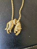 Elegante Panther-Halskette Goldfarben mit Strass – vergoldet