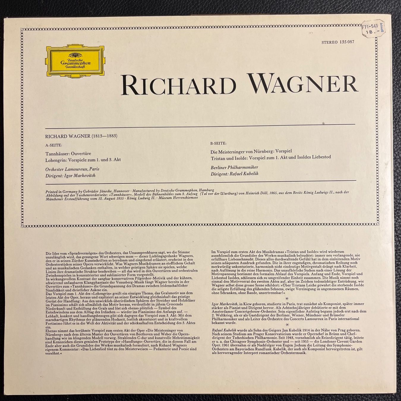 Vinyles: Richard Wagner - Vinyl LP – D'occasion à Lenzburg par sch_lml8 1