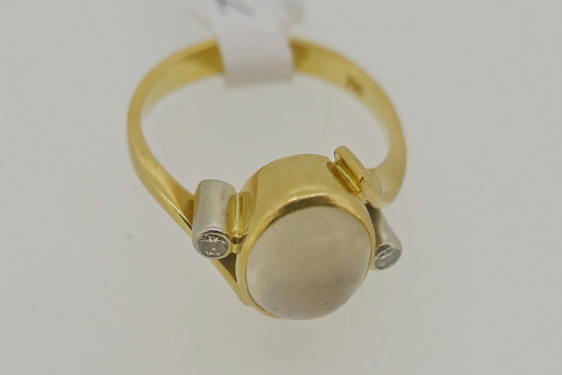 Anelli: Schöner Brillant Mondstein Ring  18 kt. Ringgr. 50 – Usato da Schaffhausen venduto da swisswatches-andmore 5