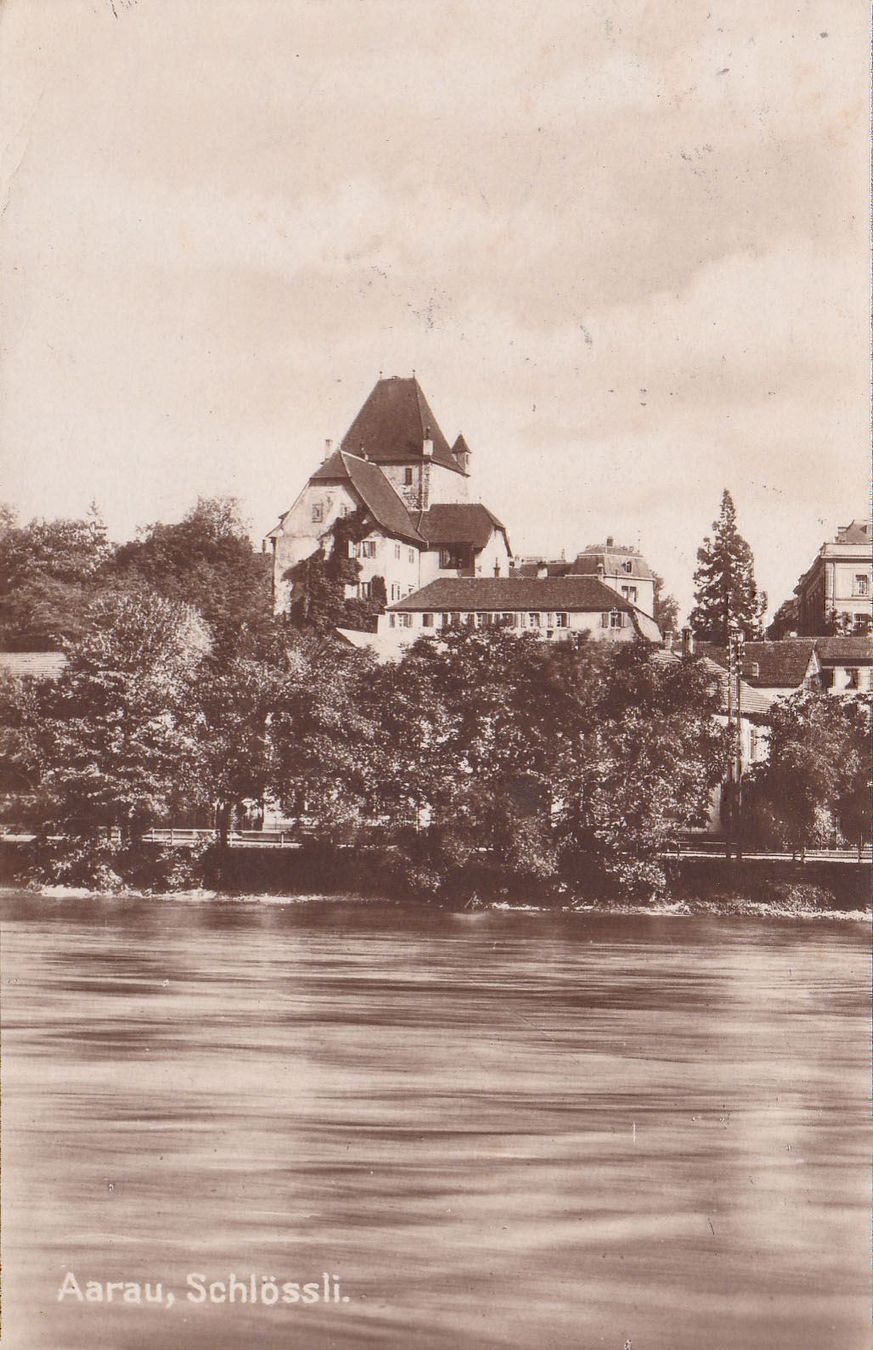 Cartoline postali: 1925, s/w AK Aarau, Schlössli – Usato da Wenslingen venduto da riger11