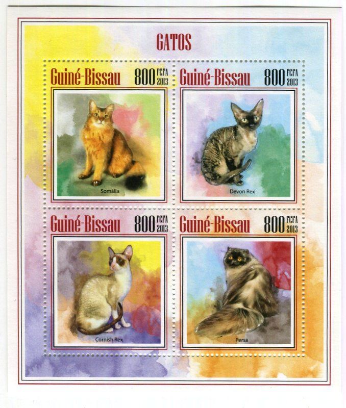Alle Briefmarken: Block "Katzen". Guinea-Bissau. – Neu und originalverpackt aus Basel von Butsch5