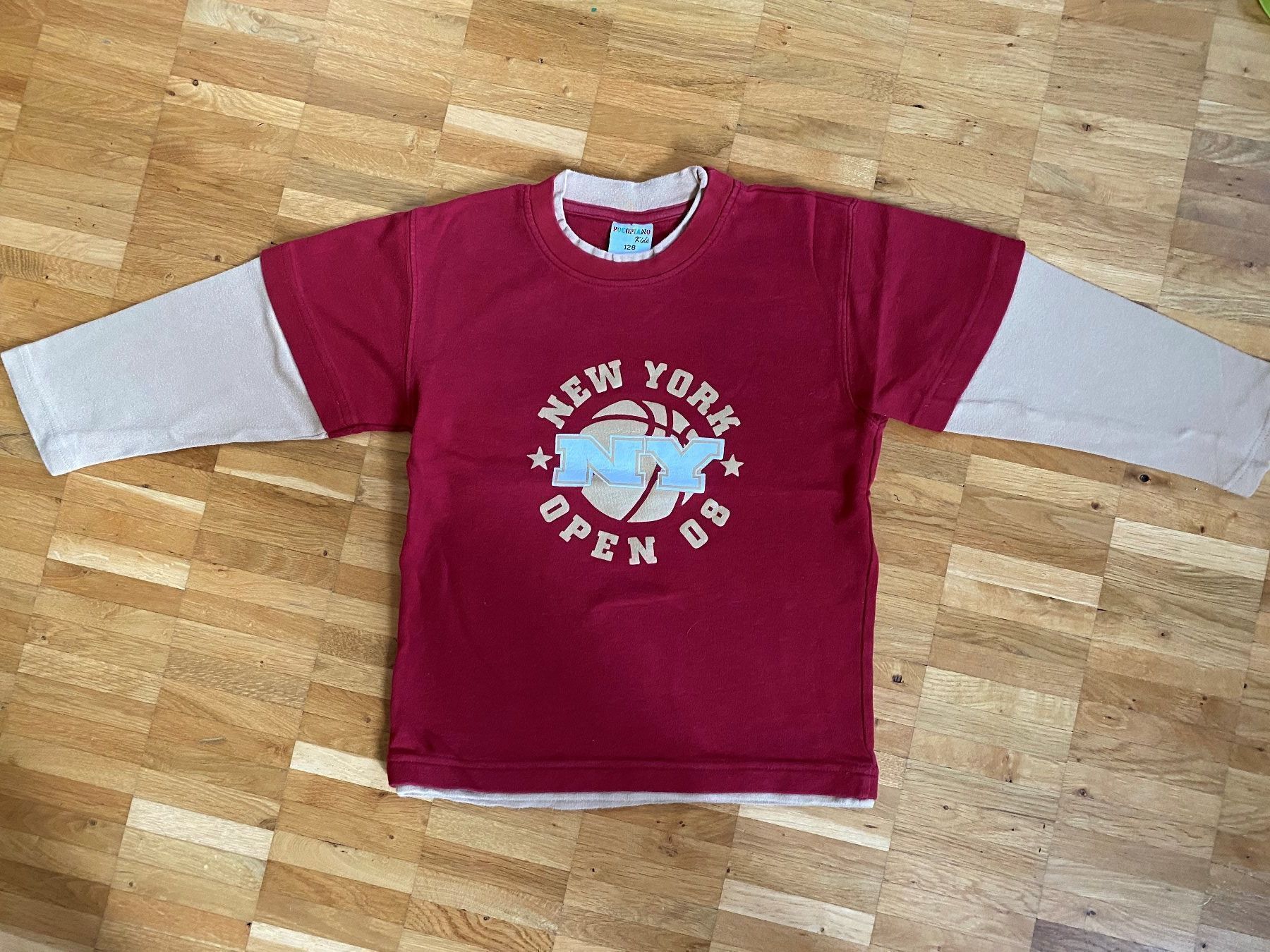 Pullover & Sweatshirts: Langarm Shirt Pullover Gr.128 New York weinrot – Gebraucht aus Kastanienbaum von Muenchnerkindl1