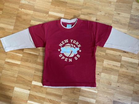 Langarm Shirt Pullover Gr.128 New York weinrot