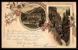 Lithographie Passugg, Hotel Kurhaus, In der Klamm