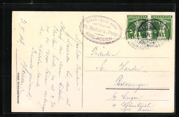 Cartoline postali: Adelboden, Eisbahn mit Blick zur Bonders – Usato da Berlin venduto da bartko-reher 1