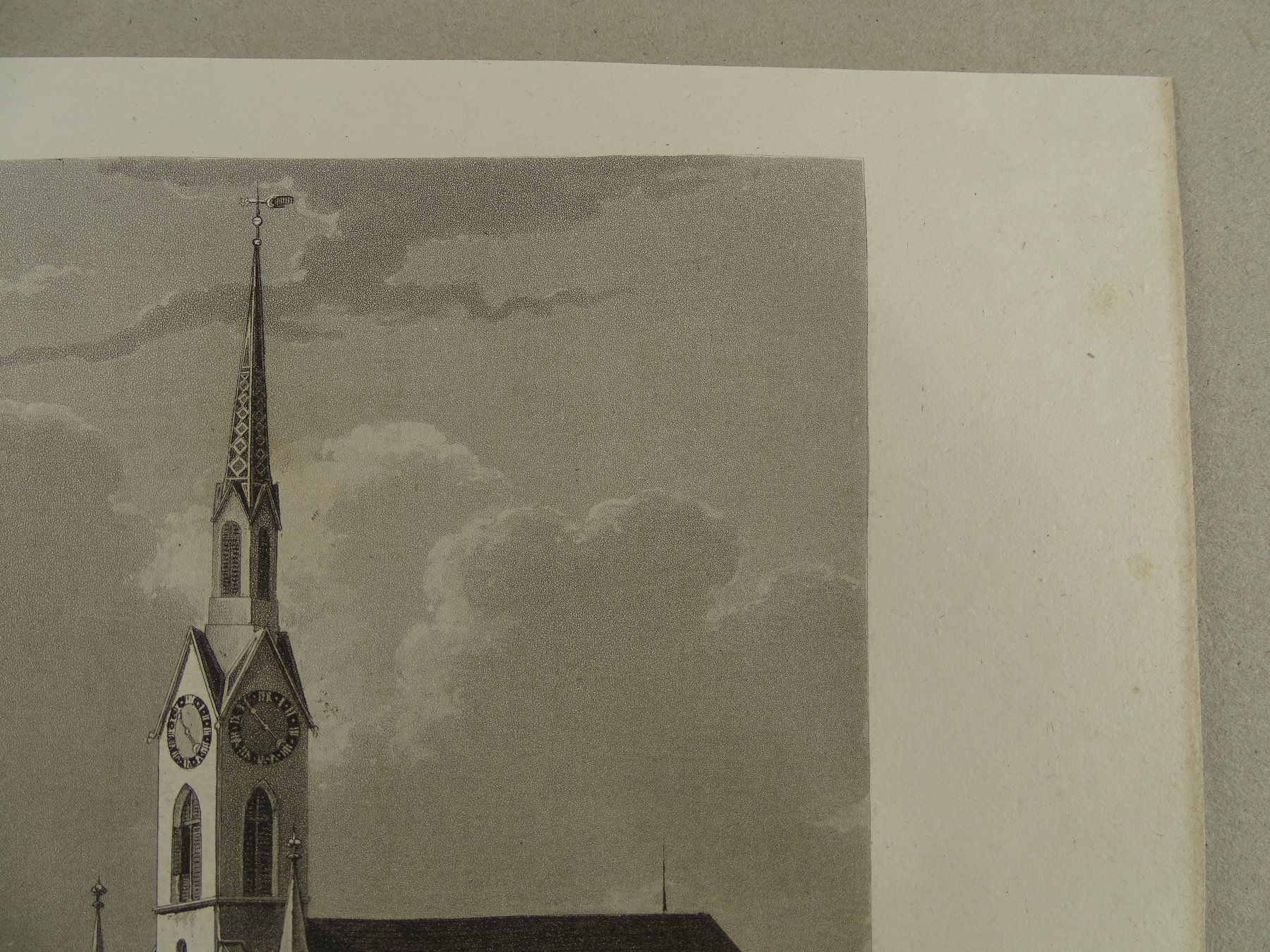 Incisioni: KIRCHE IN OBFELDEN, AQUATINTA, 1853 – Usato da Grüningen venduto da Kartensammler 6